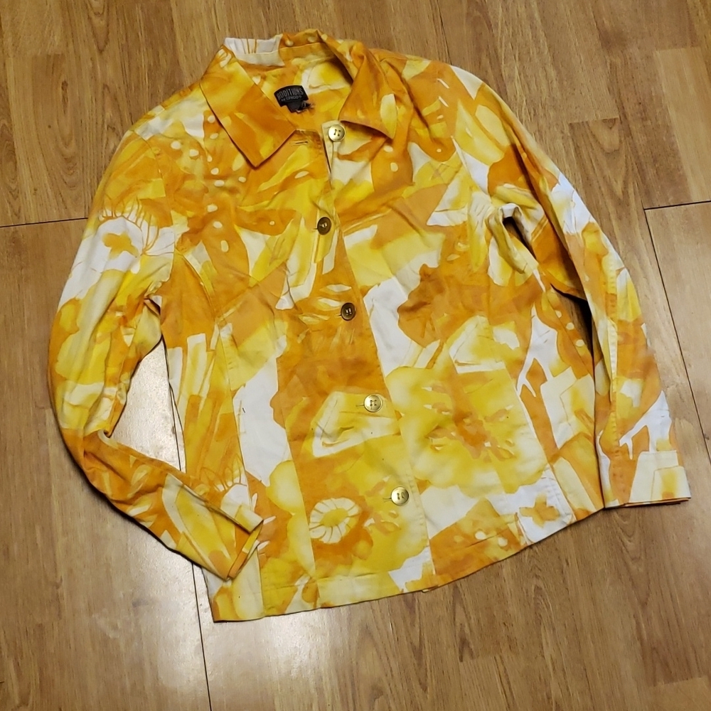 Chicos sunshine tropical print jacket SZ L